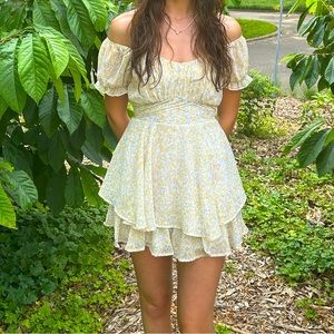 Alrard state yellow floral mini dress